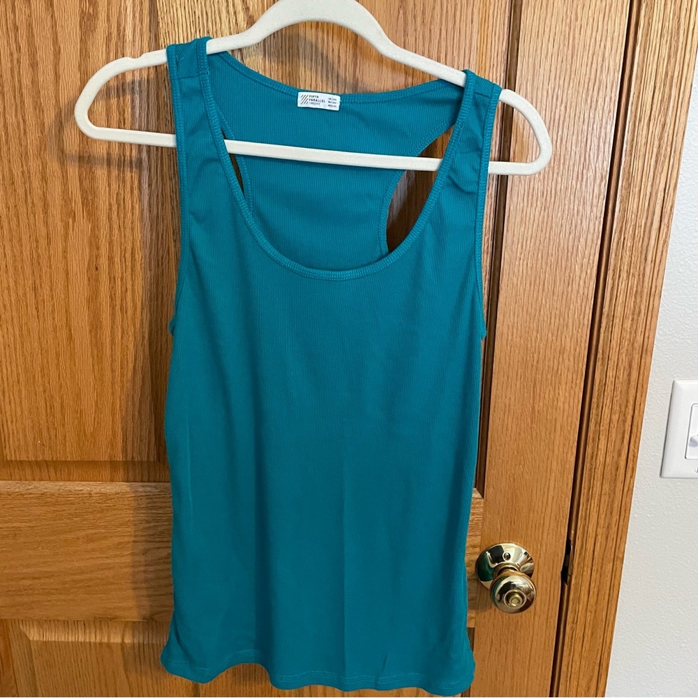 Teal Ribbed Tank XXXL